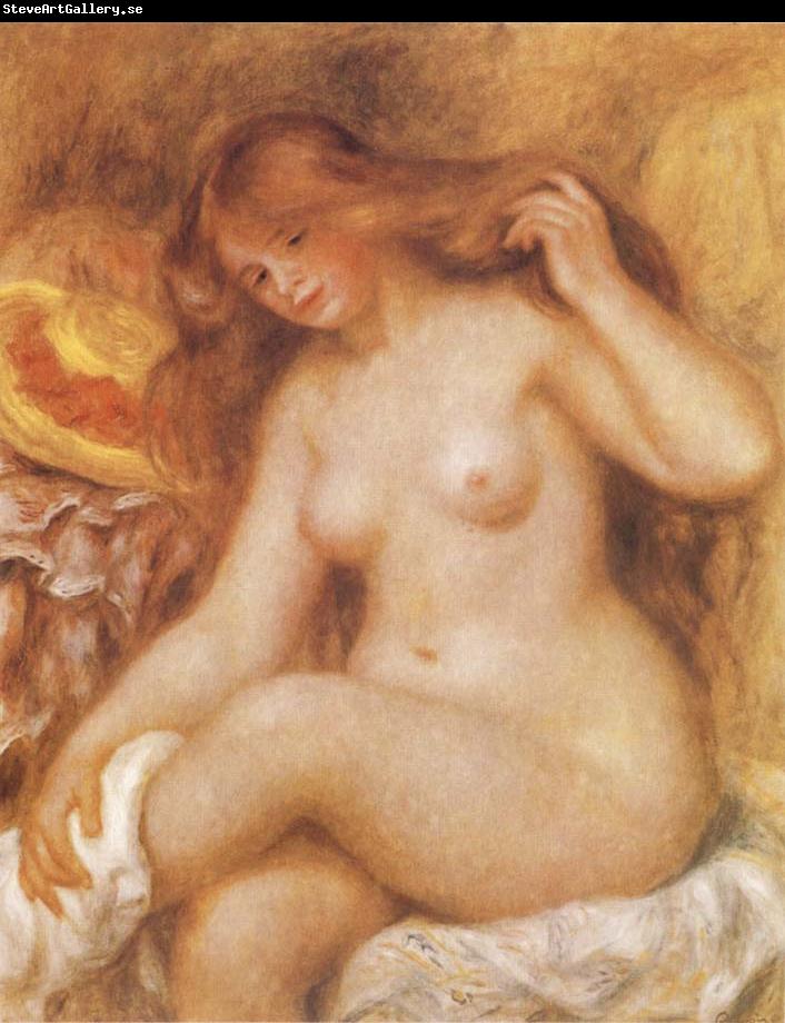 Pierre-Auguste Renoir Bather with Long Blonde